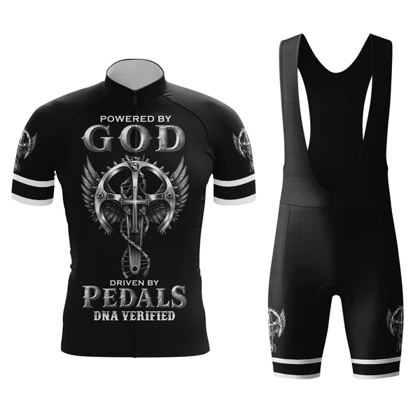 Powered By God DNA Men's Cycling Jersey Set, Road Bike Cycling Kit for Men, Biking Outfit, Bicycle Suit, Team Racing Uniform