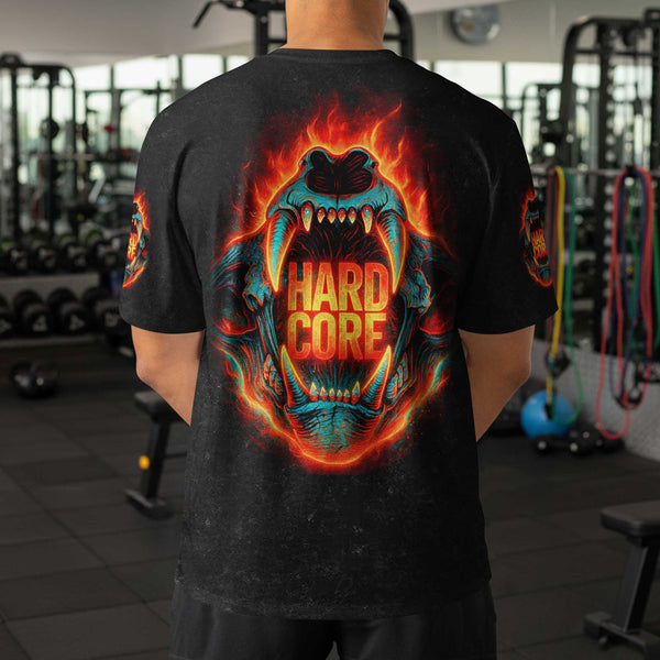 Hard Core Men's Gym T-Shirt, Workout Shirt, Oversized Pump Cover Tee