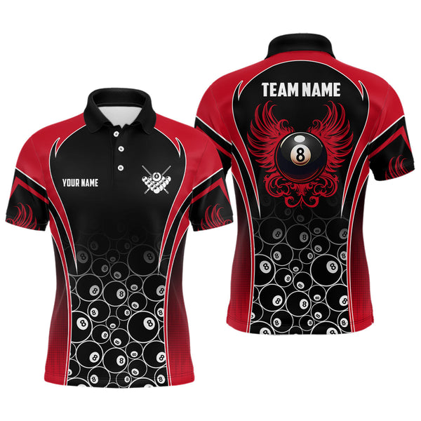 Billiards Ball 8 Wing Personalized Men Women Polo Shirt Custom Billiard Team Jersey