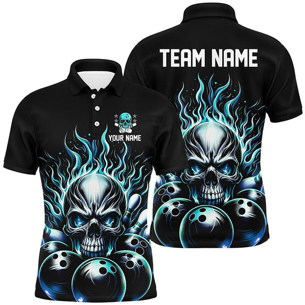 Bowling Skull Personalized Men Women Polo Shirt Custom Bowling Team Jersey