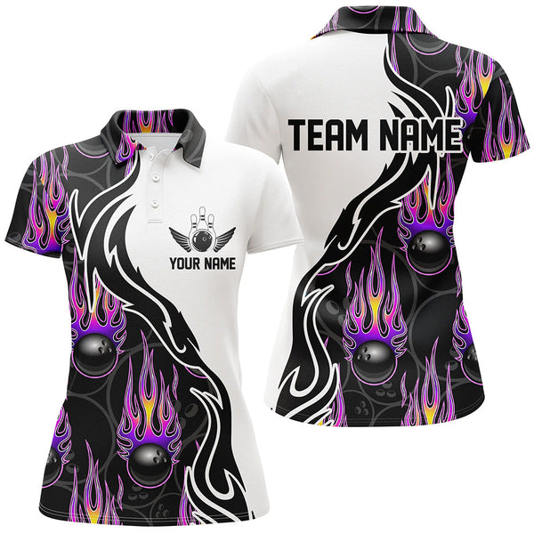 Personalized Bowling Women Performance Polo Shirt Custom Name Bowling Team Jersey