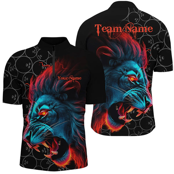 Bowling Colorful Lion Personalized Men Women Polo Shirt Custom Bowling Team Jersey