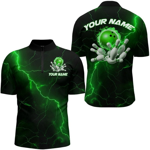 Bowling Green Thunder Lightning Flame Personalized Men Women Polo Shirt Custom Bowling Team Jersey