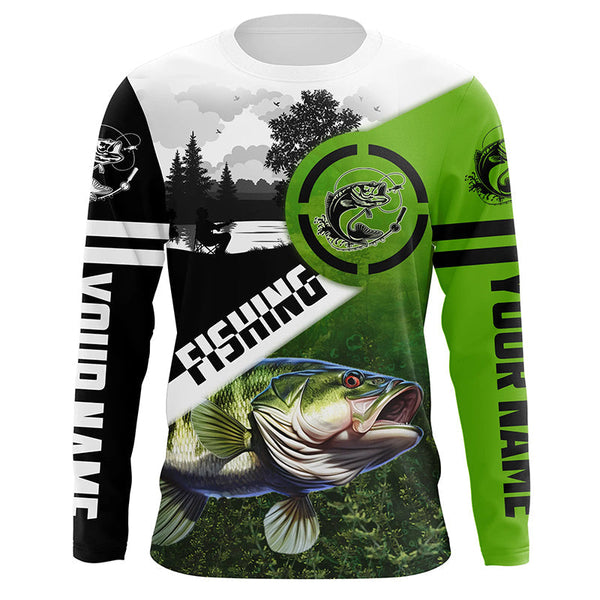 Largemouth Bass Fishing Personalized Men Women Long Sleeve Shirt Custom Fishing Apparel