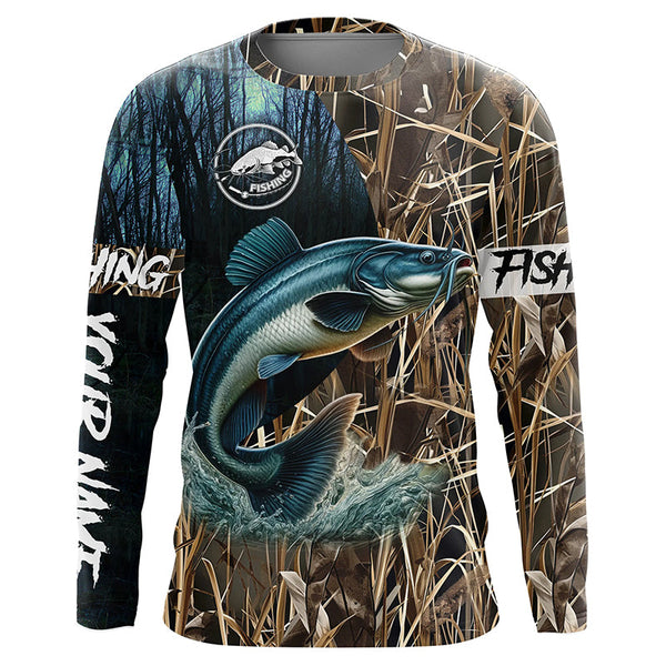 Catfish Fishing Personalized Men Women Long Sleeve Shirt Custom Fishing Apparel