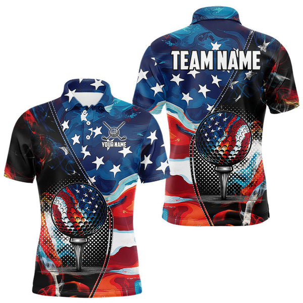 Golf American Flag Personalized Men Women Polo Shirt Custom Golf Team Jersey