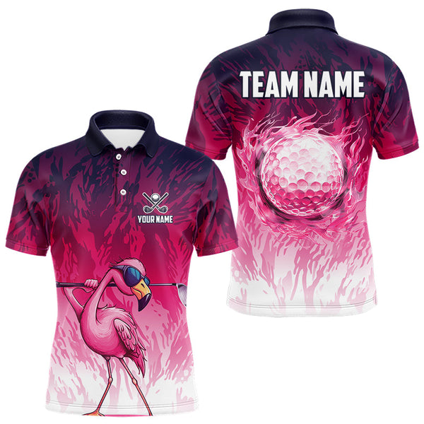 Golf Flamingo Personalized Men Women Polo Shirt Custom Golf Team Jersey