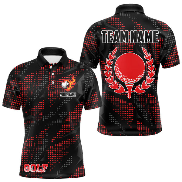 Golf Black and Red Camo Personalized Men Women Polo Shirt Custom Golf Team Jersey