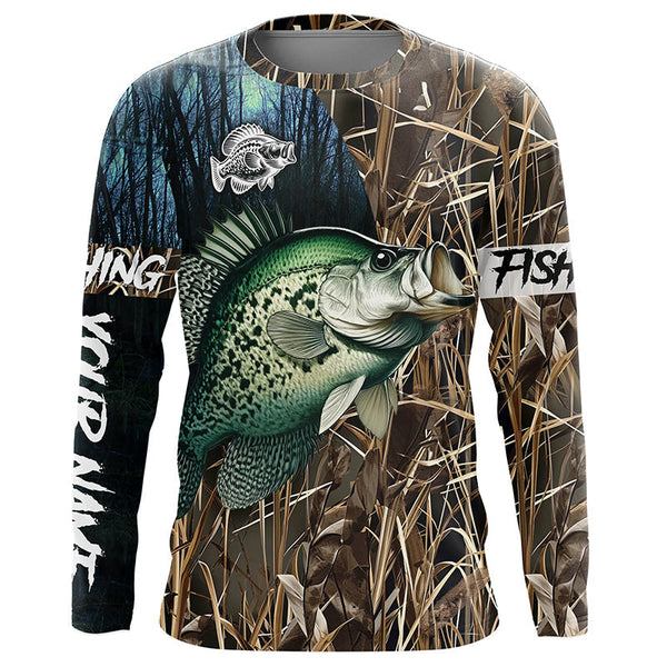 Crappie Fishing Personalized Men Women Long Sleeve Shirt Custom Fishing Apparel