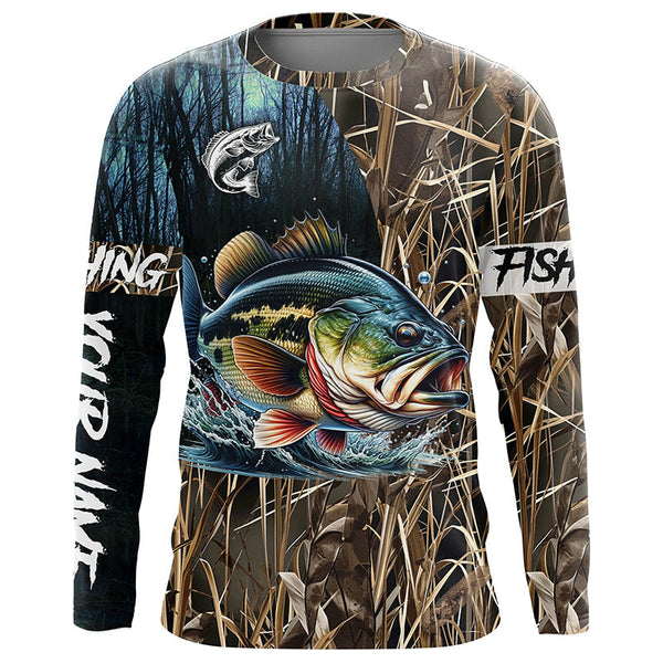 Bass Fishing Personalized Men Women Long Sleeve Shirt Custom Fishing Apparel