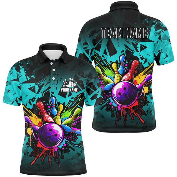 Bowling Colorful Personalized Men Women Polo Shirt Custom Bowling Team Jersey