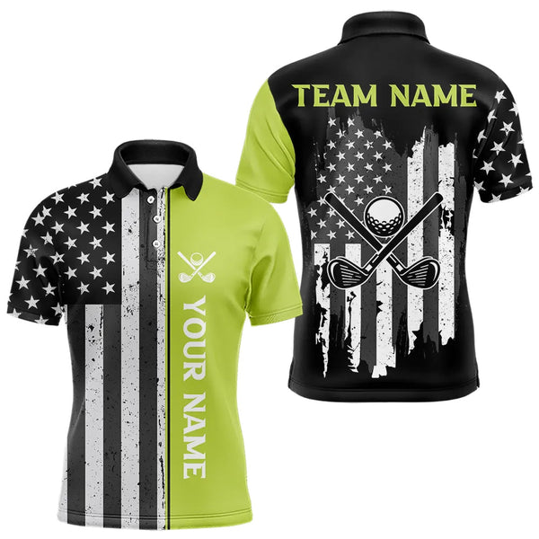 Golf Retro American Flag Personalized Men Women Polo Shirt Custom Golf Team Jersey