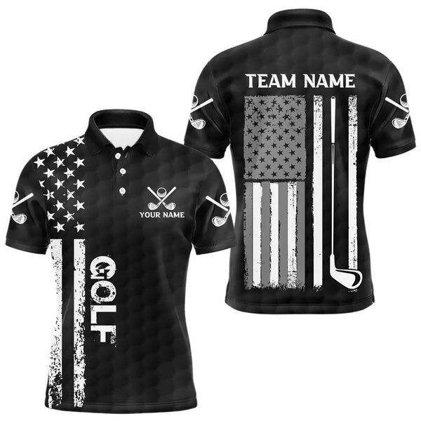 Golf Retro American Flag Personalized Men Women Polo Shirt Custom Golf Team Jersey