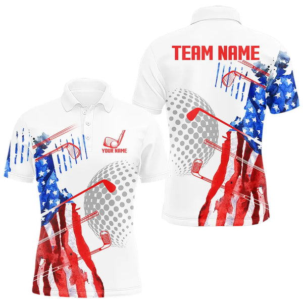 Golf American Flag Personalized Men Women Polo Shirt Custom Golf Team Jersey