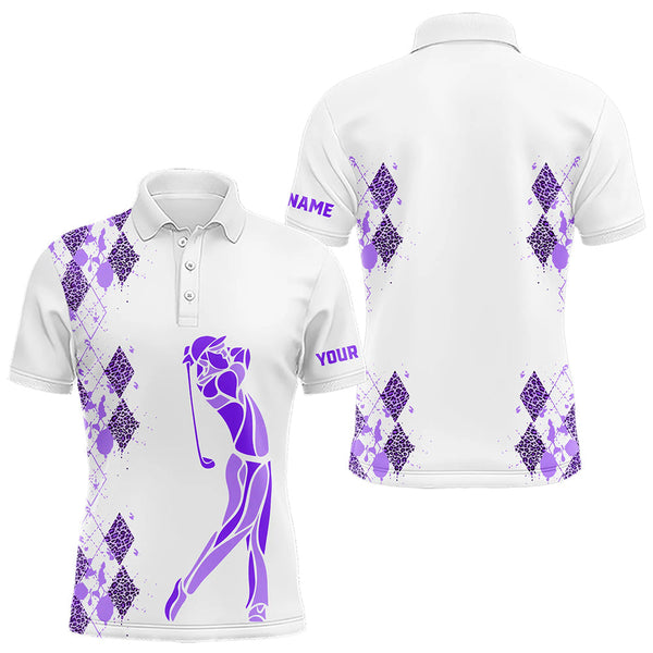 Golf Purple Leopard Personalized Men Women Polo Shirt Custom Golf Team Jersey