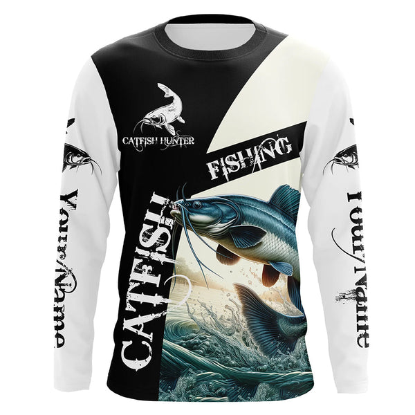 Catfish Fishing Personalized Men Women Long Sleeve Shirt Custom Fishing Apparel