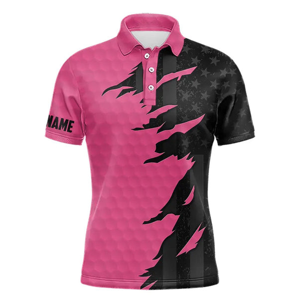 Golf Black Pink Personalized Men Women Polo Shirt Custom Golf Team Jersey