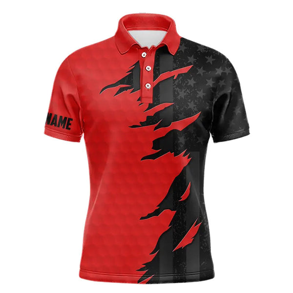 Golf Red Black Personalized Men Women Polo Shirt Custom Golf Team Jersey