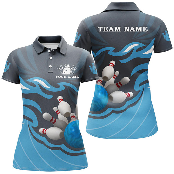 Personalized Bowling Women Performance Polo Shirt Custom Name Bowling Team Jersey