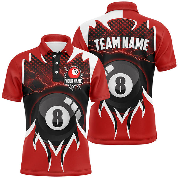 Billiards 8 Ball Pool Thunder Lighting Personalized Men Women Polo Shirt Custom Billiard Team Jersey