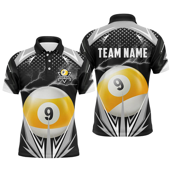 Billiards 9 Ball Pool Thunder Personalized Men Women Polo Shirt Custom Billiard Team Jersey
