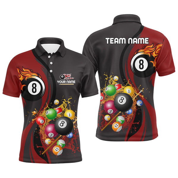 Billiards Ball 8 Water Flow Personalized Men Women Polo Shirt Custom Billiard Team Jersey