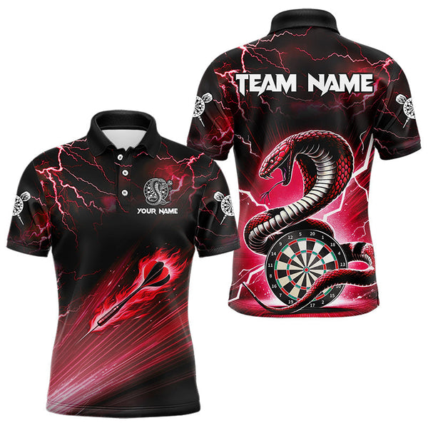 Dart Red Thunder Lightning Cobra Snake Personalized Men Women Polo Shirt Custom Darts Team Jersey