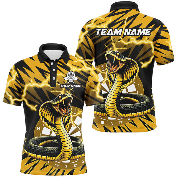 Dart Yellow Black Snakes Personalized Men Women Polo Shirt Custom Darts Team Jersey