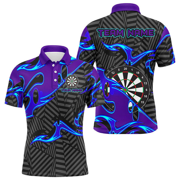 Dart Black Purple Dartboard Personalized Men Women Polo Shirt Custom Darts Team Jersey