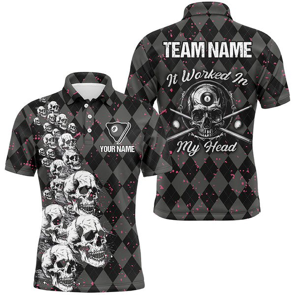 Billiards Skull It Worked In My Head Personalized Men Women Polo Shirt Custom Billiard Team Jersey
