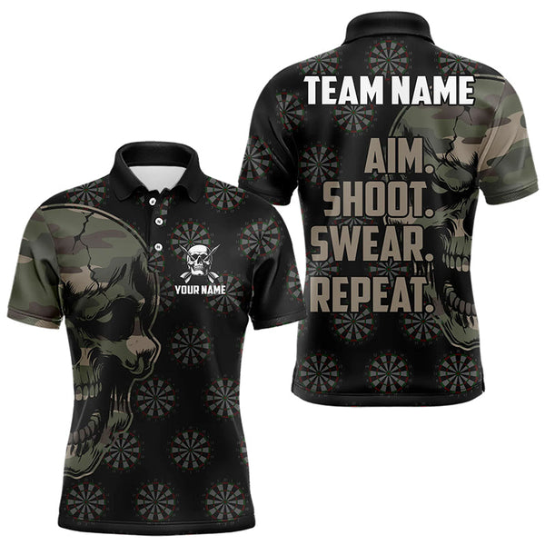 Dart Funny Camo Personalized Men Women Polo Shirt Custom Darts Team Jersey