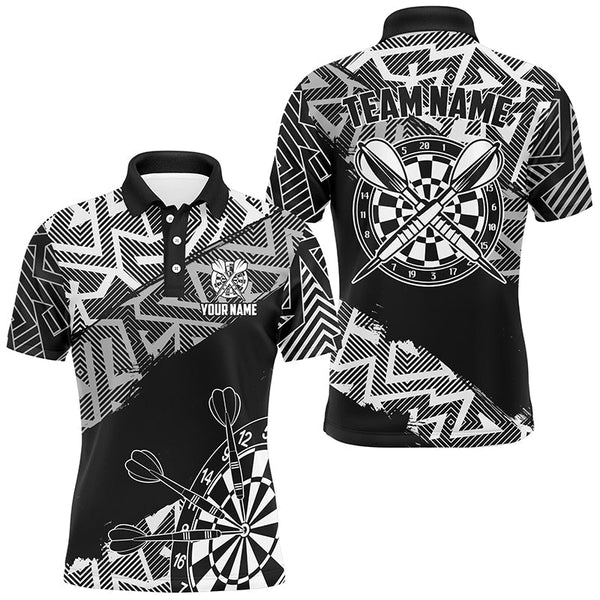Dart Black White Personalized Men Women Polo Shirt Custom Darts Team Jersey