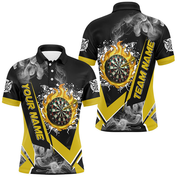 Dart Fire Flame Smoke Personalized Men Women Polo Shirt Custom Darts Team Jersey
