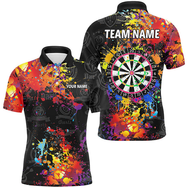 Dart Dartboard Colorful Paint Personalized Men Women Polo Shirt Custom Darts Team Jersey