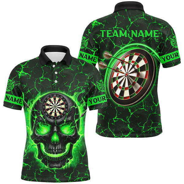 Dart Fire Flame Skull Personalized Men Women Polo Shirt Custom Darts Team Jersey