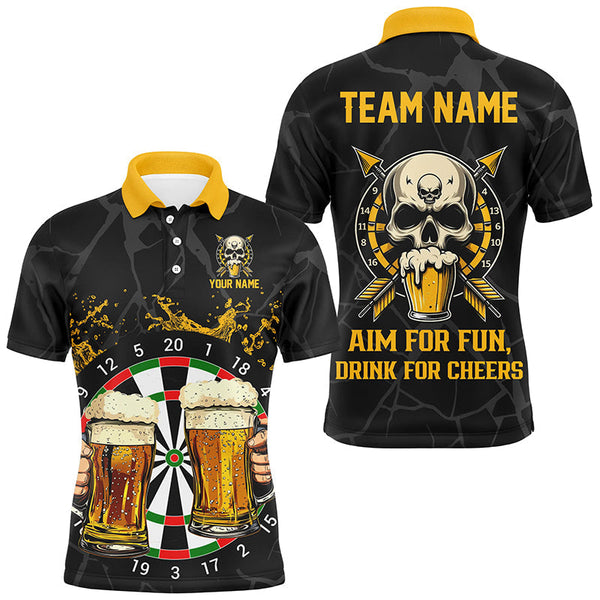 Dart And Beer Aim For Fun Drink For Cheer Personalized Men Women Polo Shirt Custom Darts Team Jersey