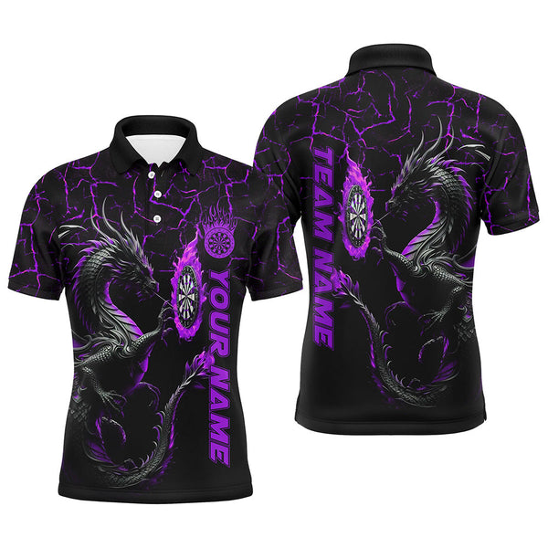 Dart Purple Big Dragon Personalized Men Women Polo Shirt Custom Darts Team Jersey