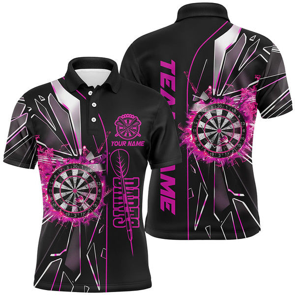 Dart Pink Break Glass Personalized Men Women Polo Shirt Custom Darts Team Jersey