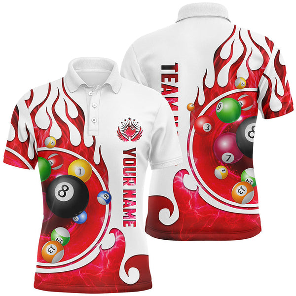 Billiards Fire Personalized Men Women Polo Shirt Custom Billiard Team Jersey