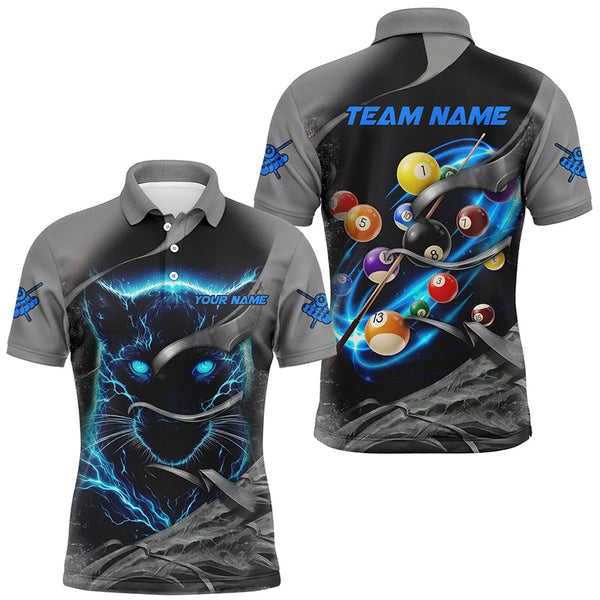 Billiards Panther Lightning Personalized Men Women Polo Shirt Custom Billiard Team Jersey