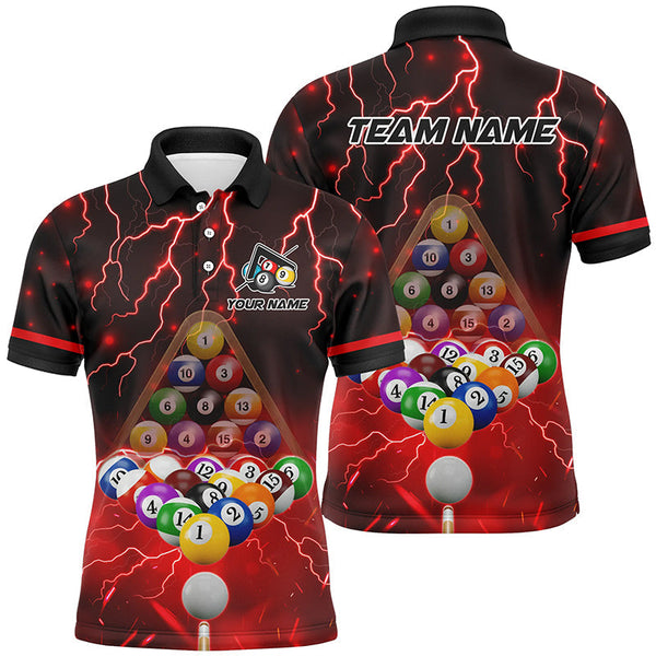 Billiards Thunder Lightning Storm Personalized Men Women Polo Shirt Custom Billiard Team Jersey