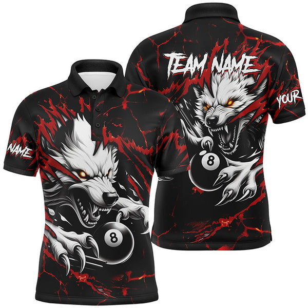 Billiards Thunder Lightning Wolf Personalized Men Women Polo Shirt Custom Billiard Team Jersey