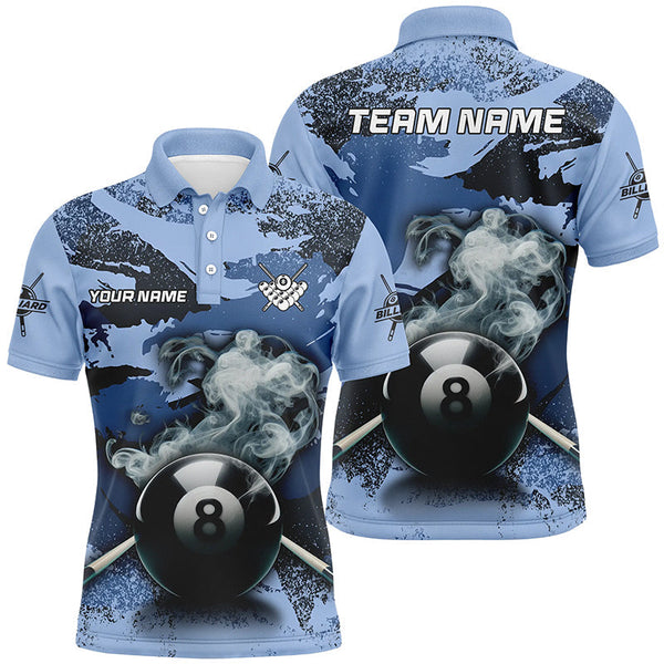 Billiards 8 Ball Pool Smoke Personalized Men Women Polo Shirt Custom Billiard Team Jersey