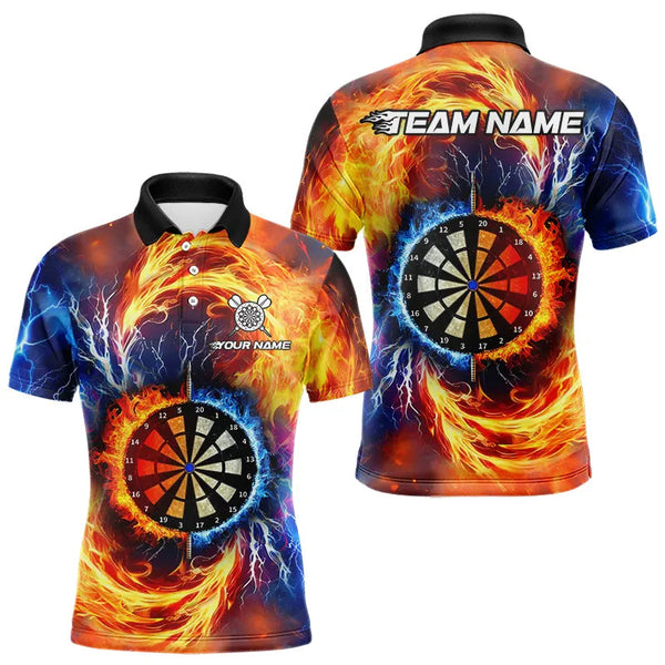 Dart Dartboard Water Fire Personalized Men Women Polo Shirt Custom Darts Team Jersey
