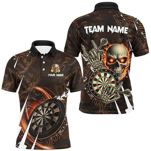 Dart Skull Personalized Men Women Polo Shirt Custom Darts Team Jersey