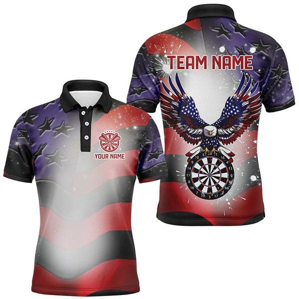 Dart American Flag Eagle Personalized Men Women Polo Shirt Custom Darts Team Jersey