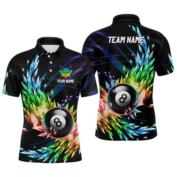 Billiards Colorful Frozen Ice Personalized Men Women Polo Shirt Custom Billiard Team Jersey
