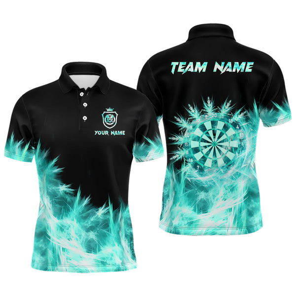 Dart Icy Turquoise Light Personalized Men Women Polo Shirt Custom Darts Team Jersey