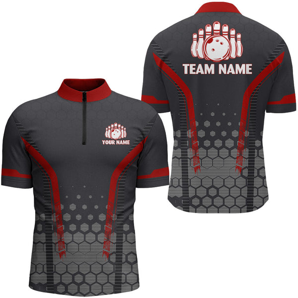 Bowling Red Personalized Men Women Polo Shirt Custom Bowling Team Jersey