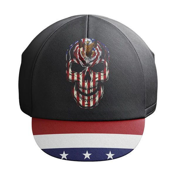 USA Flag Skull Cycling Cap